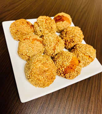 カボチャのごま団子